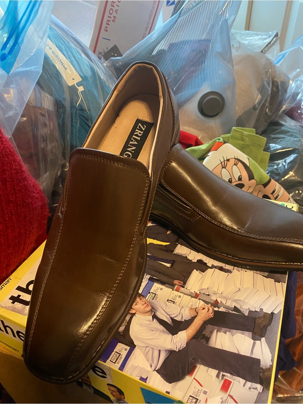 Zriang Men’s Brown Leather Slip-On Loafers — Classic Dress & Casual